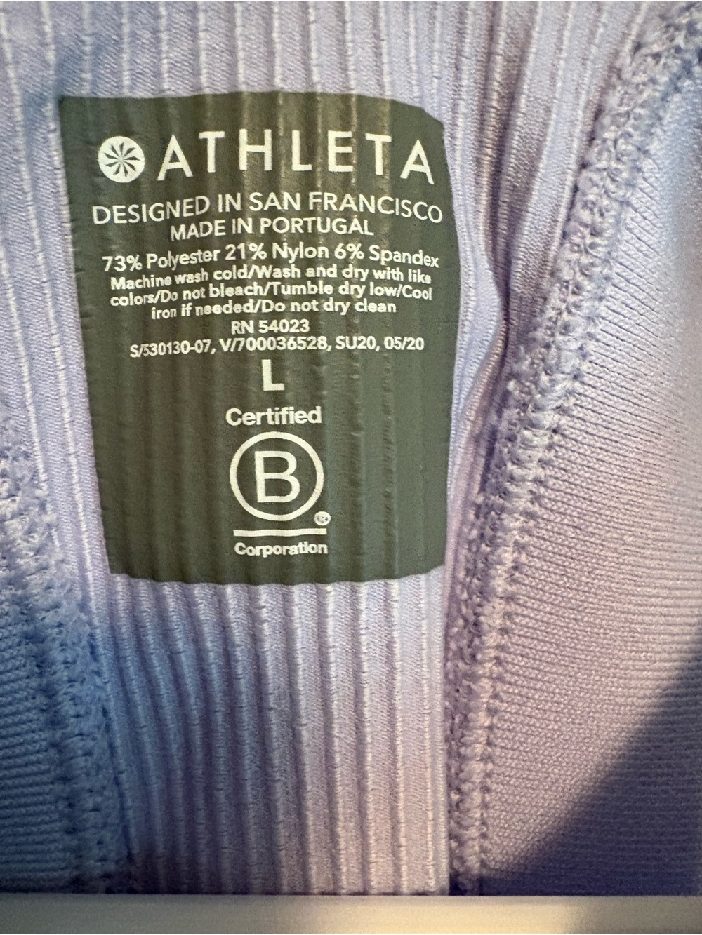 Athleta Renew Seamless Racerback Tank Periwinkle Lilac Purple L - Picture 2 of 3